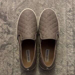 Steve Madden Men's Quilted Slip-On Loafers - Brown